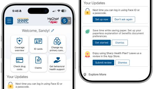 Sharp Health Plan mobile app