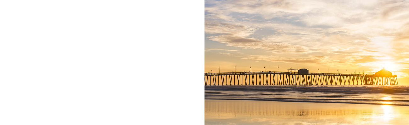 Sunset at Imperial Beach pier in San Diego, California