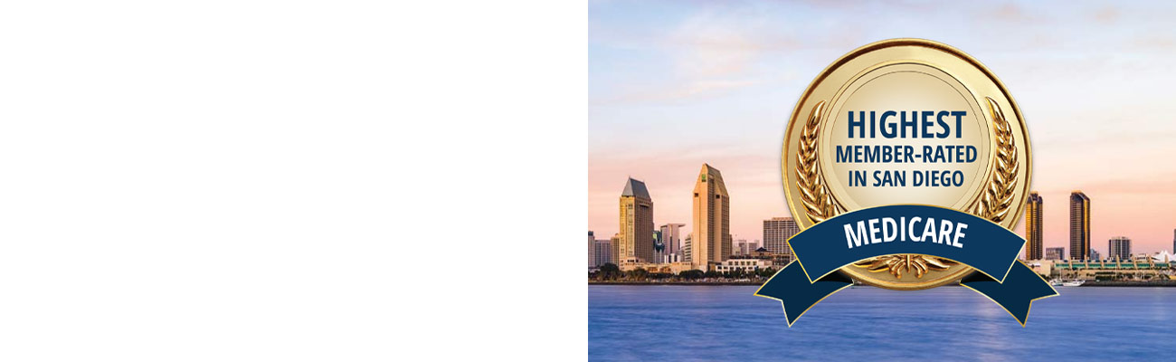 San Diego skyline at sunset with Highest Member-Rated accolade