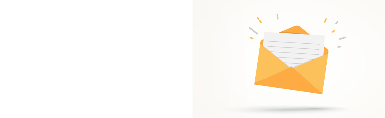 Illustration of letter opening with card inside