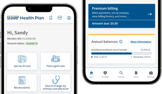 Sharp Health Plan mobile app