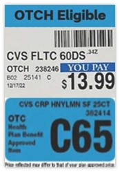 Blue OTC label