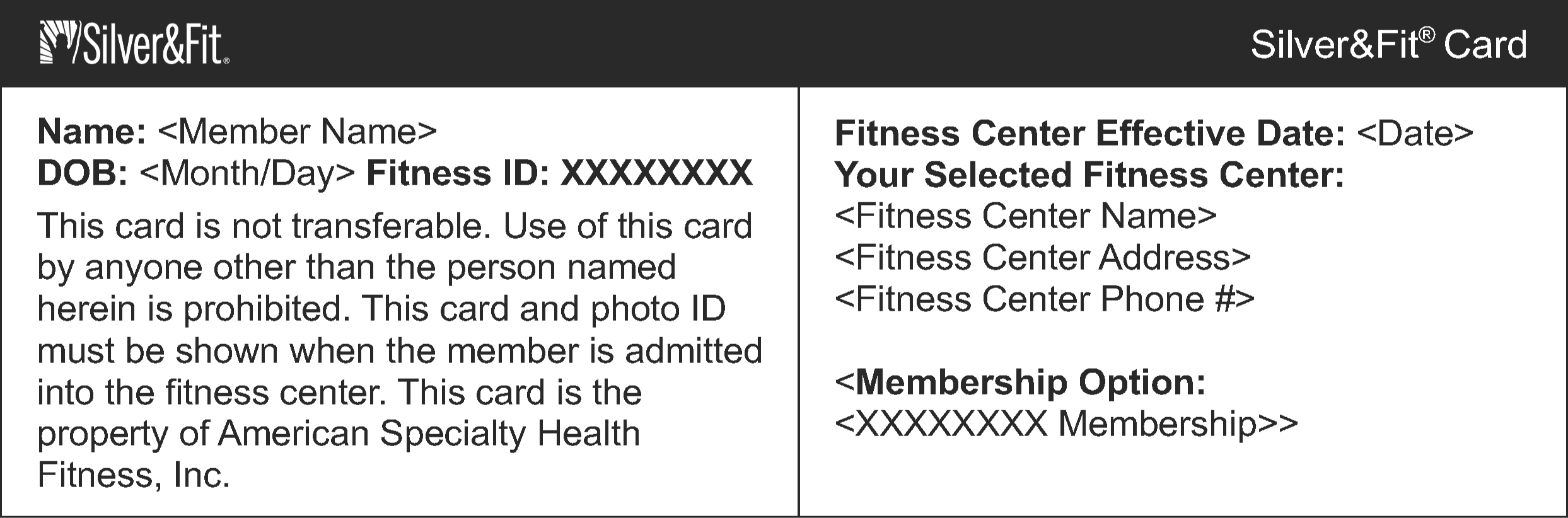 Sample Silver&Fit Card