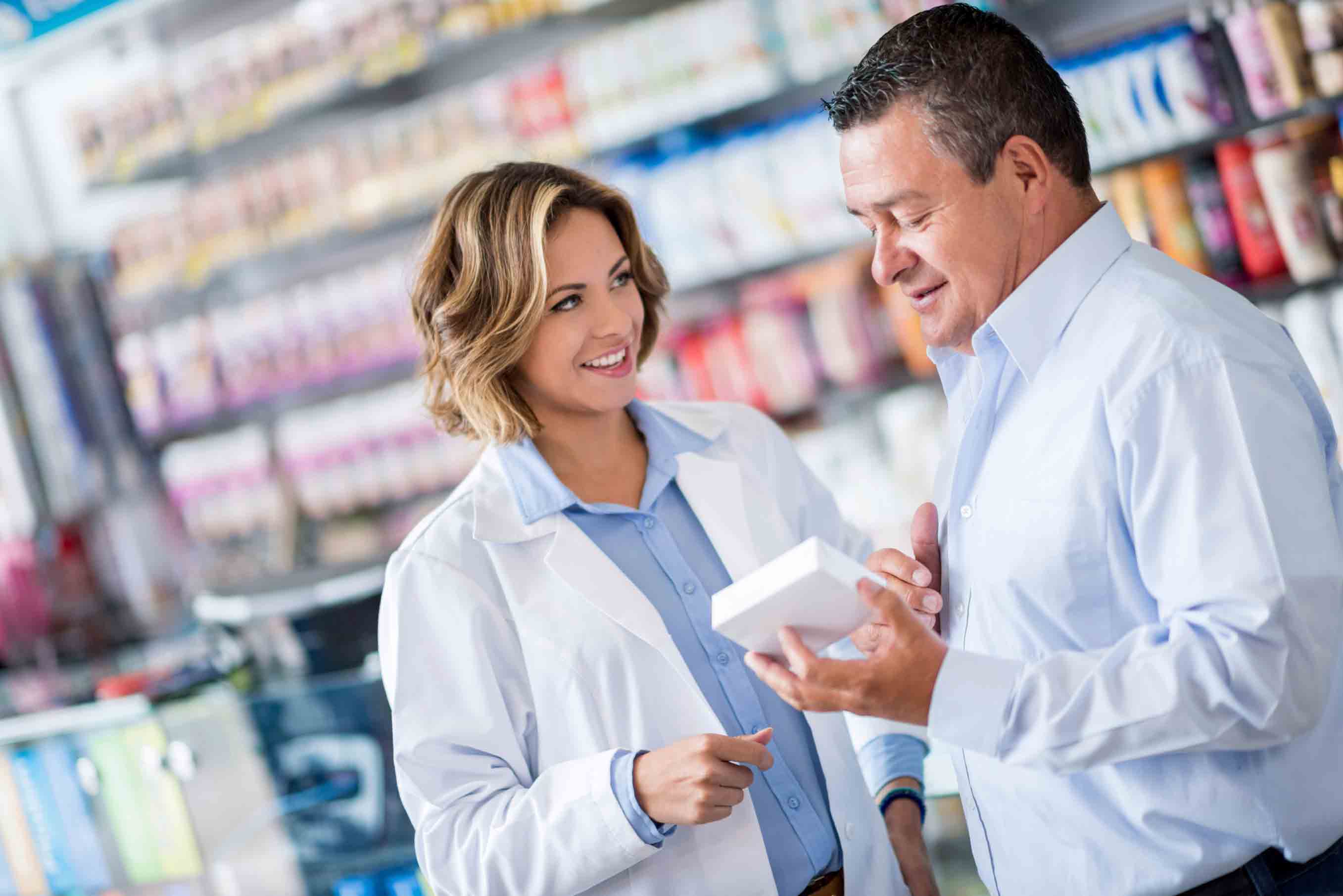 man at pharmacy